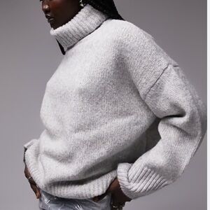 Topshop Heather Gray Turtleneck Sweater